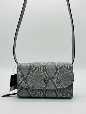 Simply Vera Vera Wang Mini Crossbody Bag Gray Python Snakeskin Print